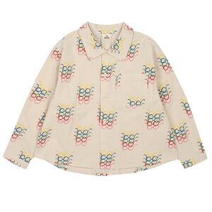 Kids JellyMallow Glasses Print Shirt Blouse 100% cotton Size 6-7 NWT